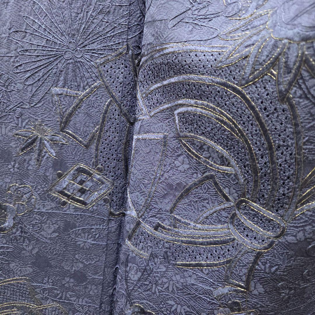 B 中国三大刺繍 蘇州 汕頭 金駒刺繍 宝尽し 松竹梅 袷 正絹 訪問着 着物