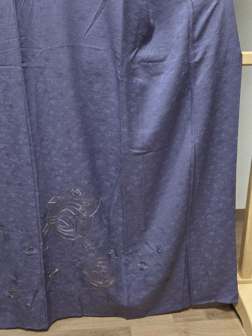 B 中国三大刺繍 蘇州 汕頭 金駒刺繍 宝尽し 松竹梅 袷 正絹 訪問着 着物