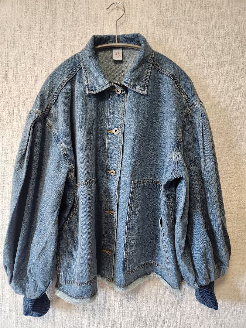 新品★ビアズリー パフ袖デニムジャケット<FRIPIER>