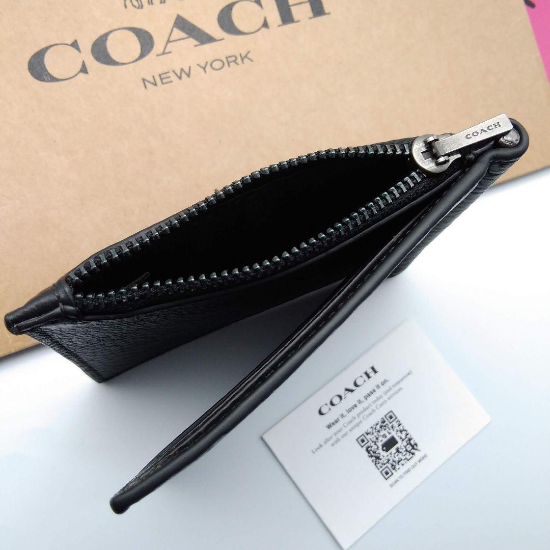 新品　COACH　マネークリップ　折り財布　メンズ　人気の小銭入れ付き　ブラック