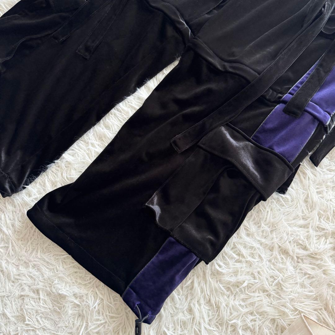 美品【レフレム】2WAY　ワイド　ベロア カーゴパンツ　黒　y2k