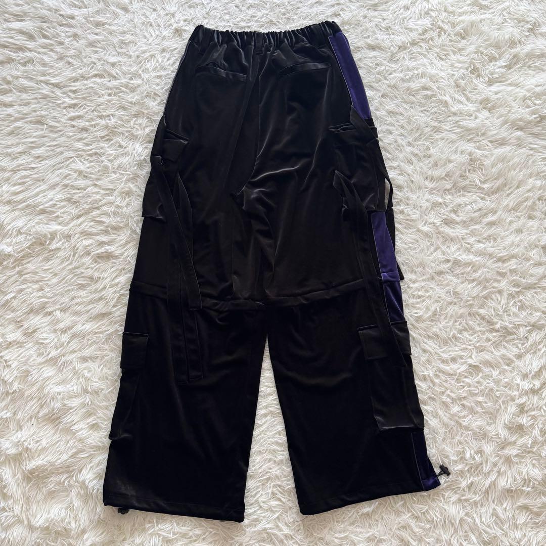 美品【レフレム】2WAY　ワイド　ベロア カーゴパンツ　黒　y2k