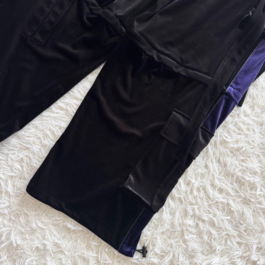 美品【レフレム】2WAY　ワイド　ベロア カーゴパンツ　黒　y2k