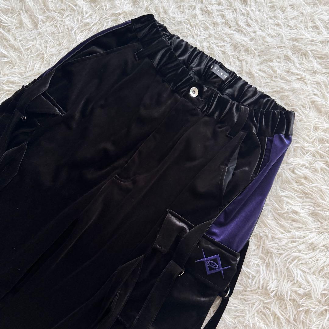 美品【レフレム】2WAY　ワイド　ベロア カーゴパンツ　黒　y2k