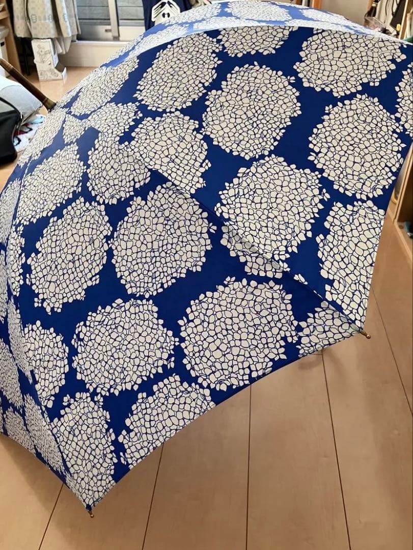 【イイダ傘店】 雨傘 あじさい アオ