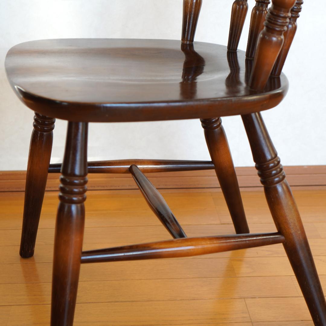 飛騨産業 キツツキマーク ウィンザーチェア アームチェア 木製 アンティーク調