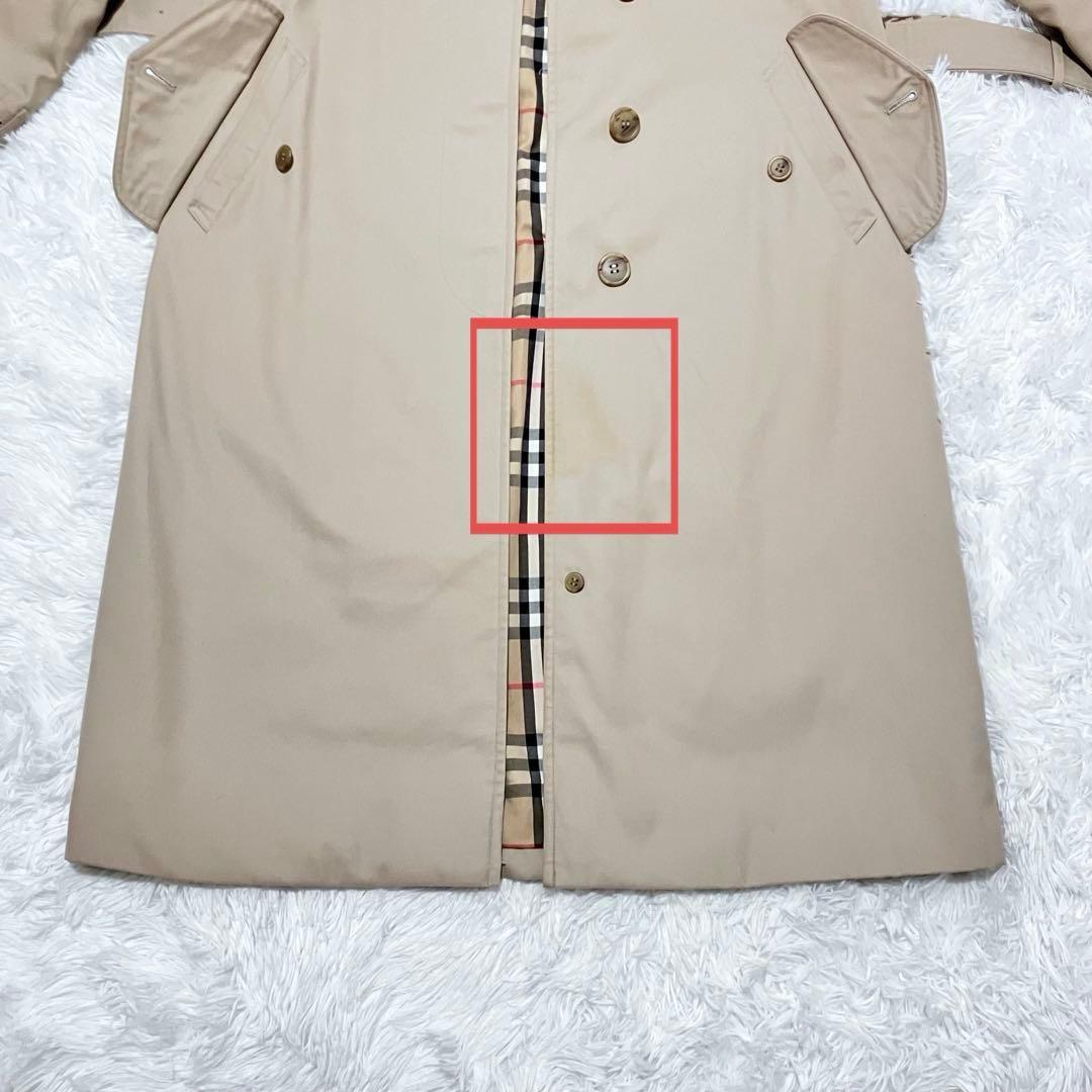 【美品】バーバリー ステンカラーコート ビンテージ ノバチェック ベルト S
