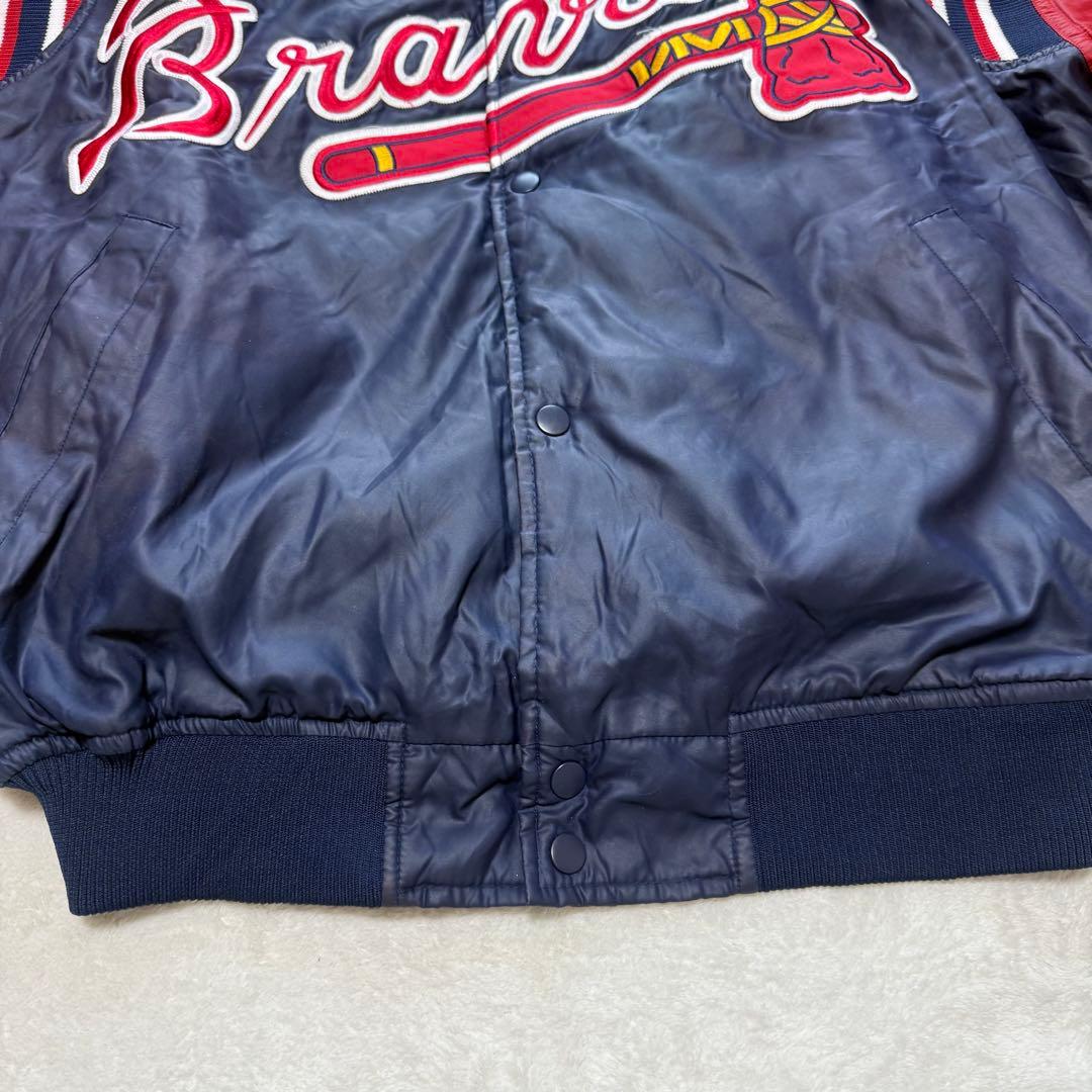 90s MLB AtlantaBraves ブレーブス 光沢サテン スタジャン