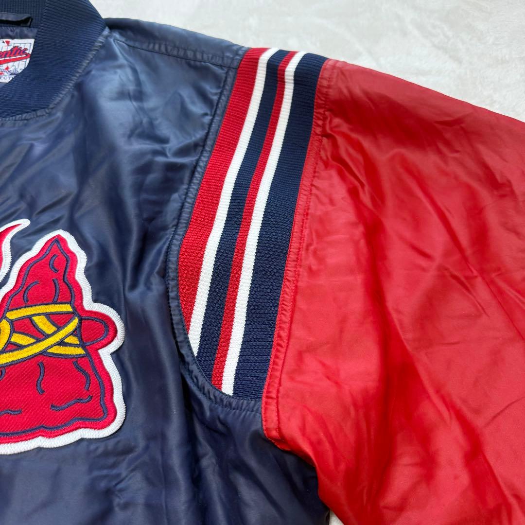 90s MLB AtlantaBraves ブレーブス 光沢サテン スタジャン