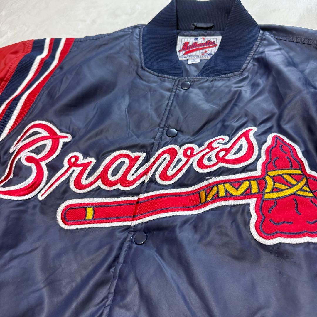 90s MLB AtlantaBraves ブレーブス 光沢サテン スタジャン