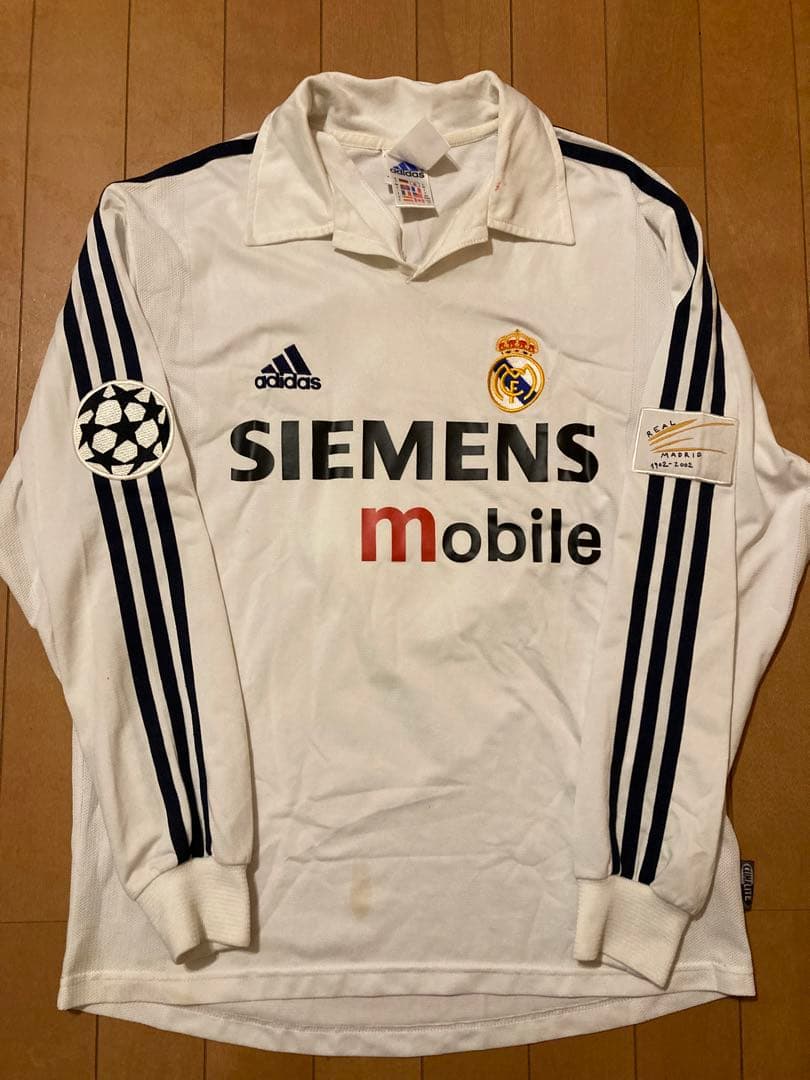 送料無料　希少品　 レアルマドリード02-03(H) ＣＬ仕様 長袖　ジダンm