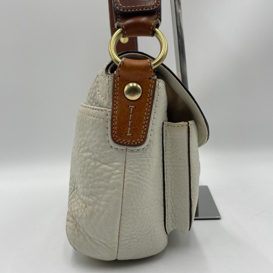 良品 COACH ショルダーバッグ レザー ホワイト ソーホー