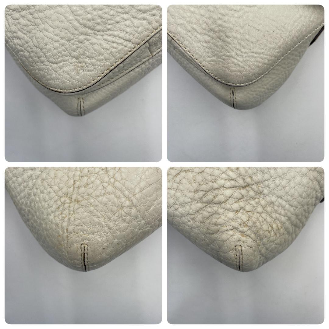 良品 COACH ショルダーバッグ レザー ホワイト ソーホー