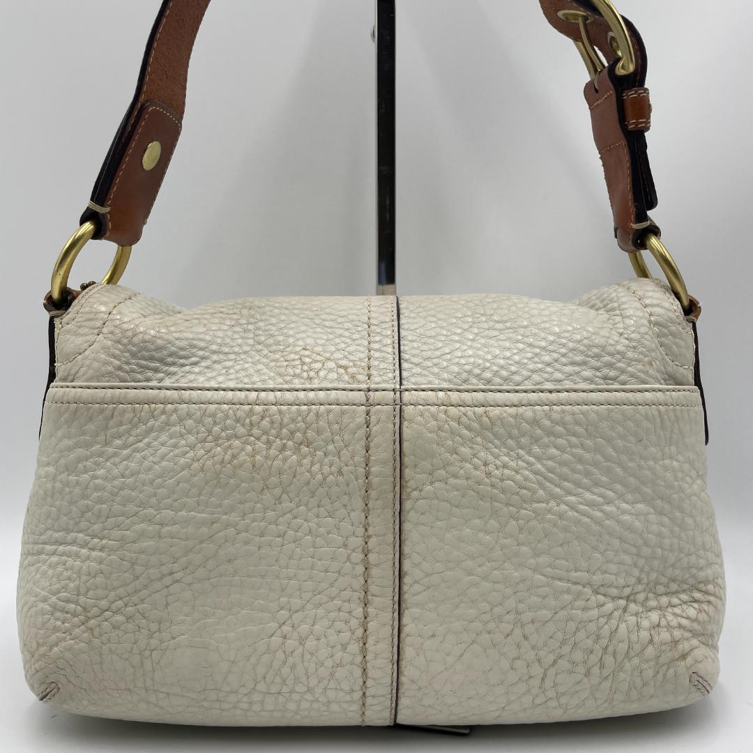 良品 COACH ショルダーバッグ レザー ホワイト ソーホー
