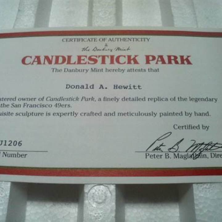 Danbury Mint NFL SF ４９ｅｒｓ キャンドルスティック パーク
