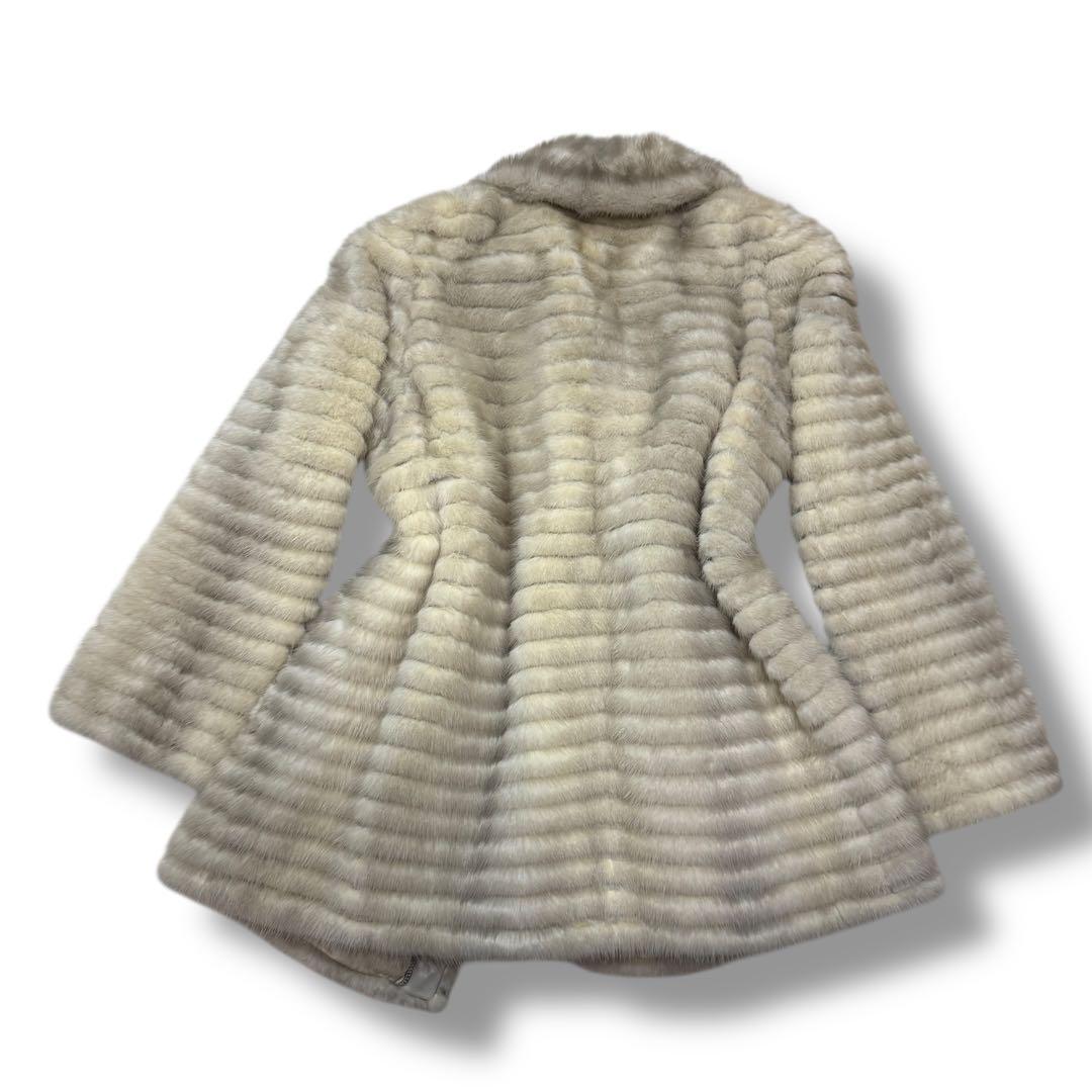 エンバ　1641 サファイヤミンク　毛皮 ファーコート EMBA シルバー