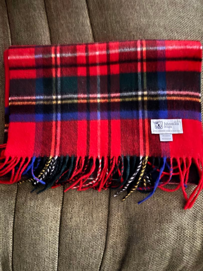 Johnstons 中判カシミヤ100%マフラーロイヤルスチュアート