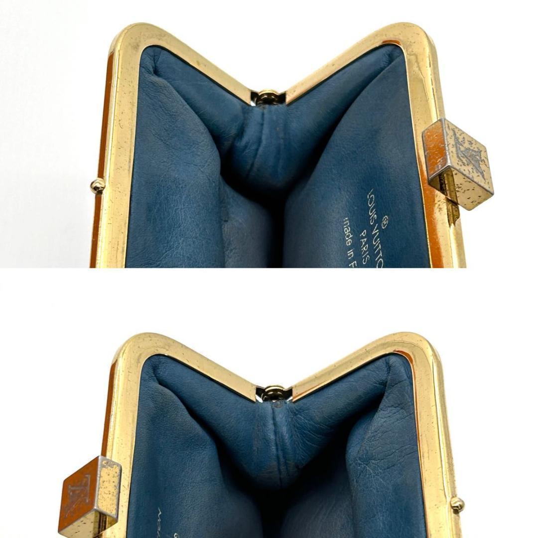 ルイヴィトン スハリ ケース ブルー がま口 小銭入れ