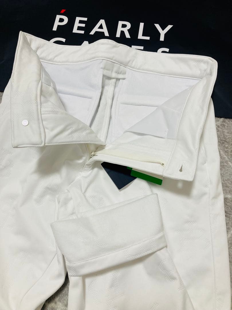 新品 ジャックバニー ピンソニック裏フリース 防風テーパードパンツ(6)LL/白