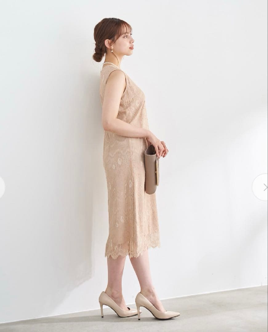 stola. オケージョンドレス レース＆チュール重ねドレス