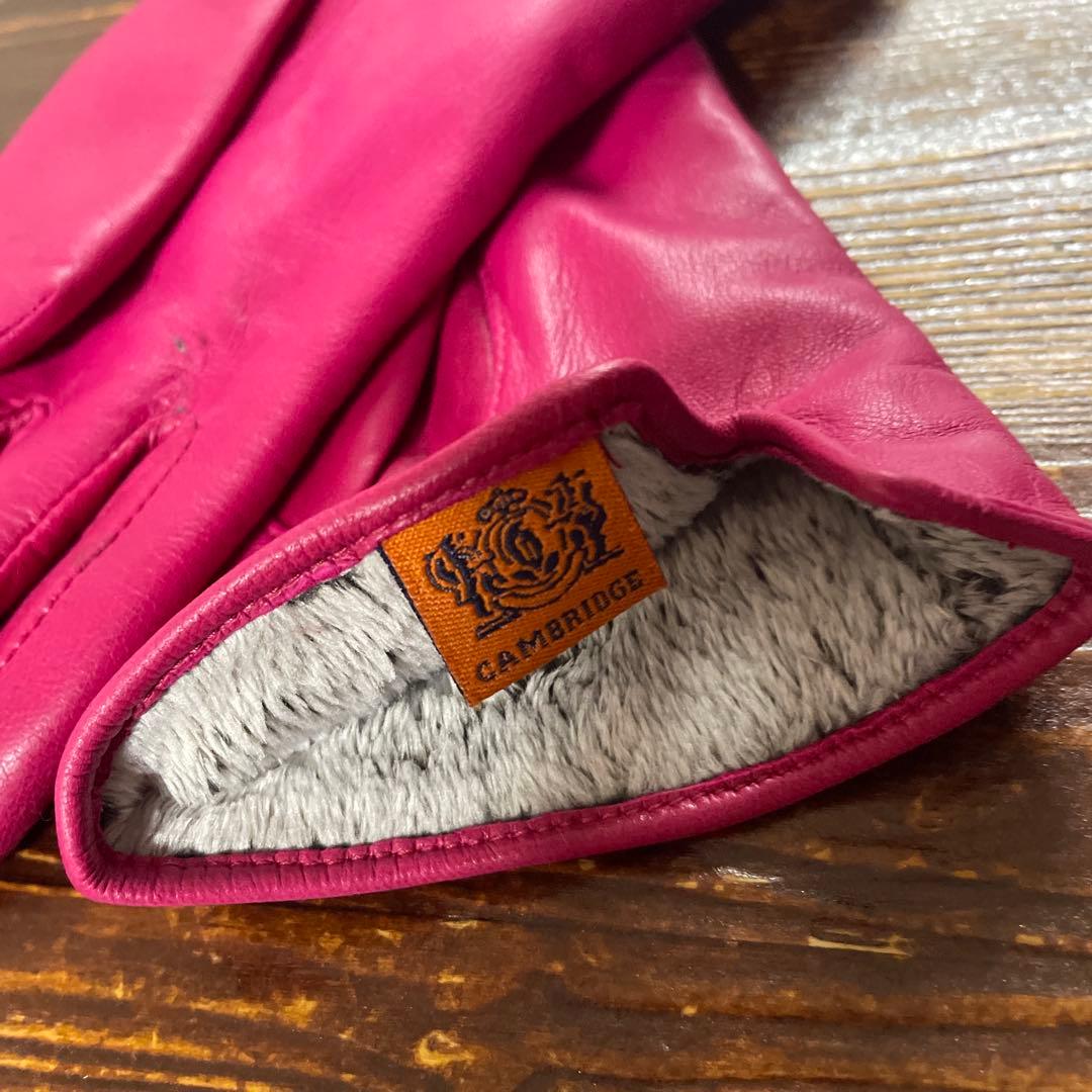 CHANEL ピンク レザー手袋