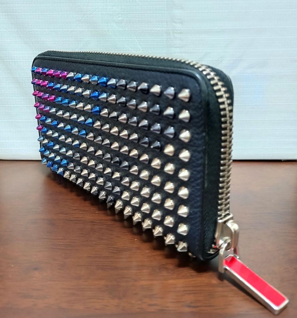 【Christian Louboutin】 スパイクスタッズ 長財布 ファスナー