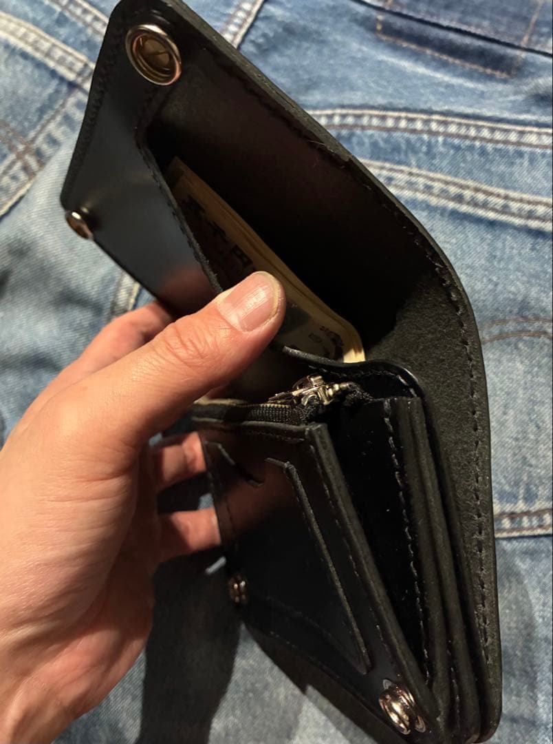 トラッカーウォレット　ミドル　シルバー925コンチョ　インディアンジュエリー