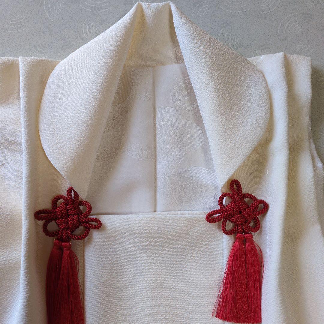 Yururiの正絹縮緬手縫いの被布(中綿なし）ミルキーホワイト