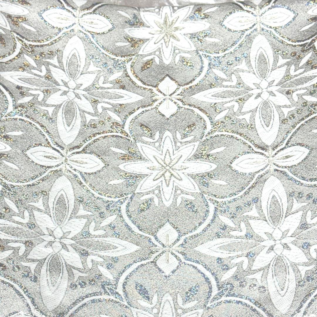 袋帯　西陣織　フォーマル　アラベスク　華紋　ホロ銀箔　お仕立て込み