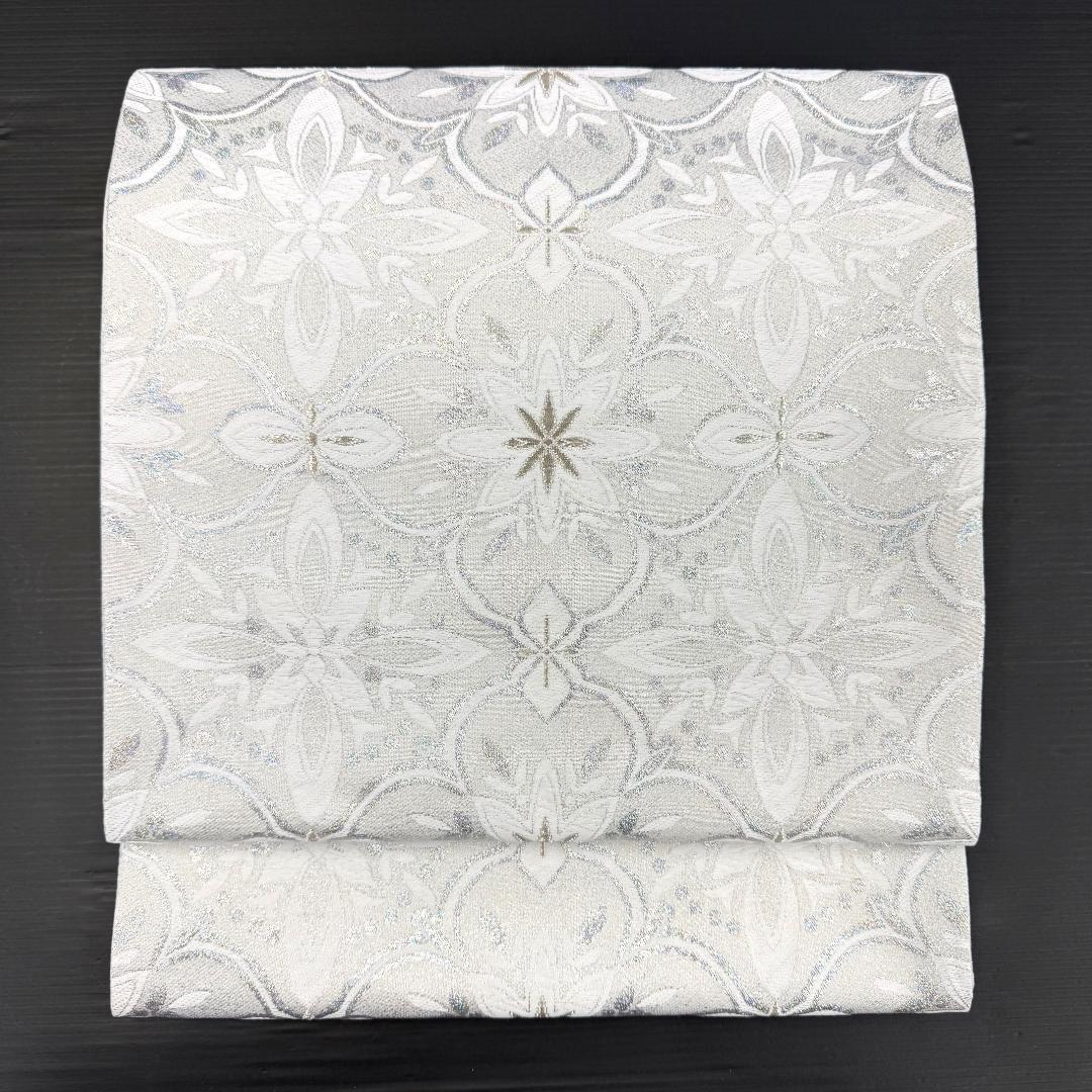 袋帯　西陣織　フォーマル　アラベスク　華紋　ホロ銀箔　お仕立て込み