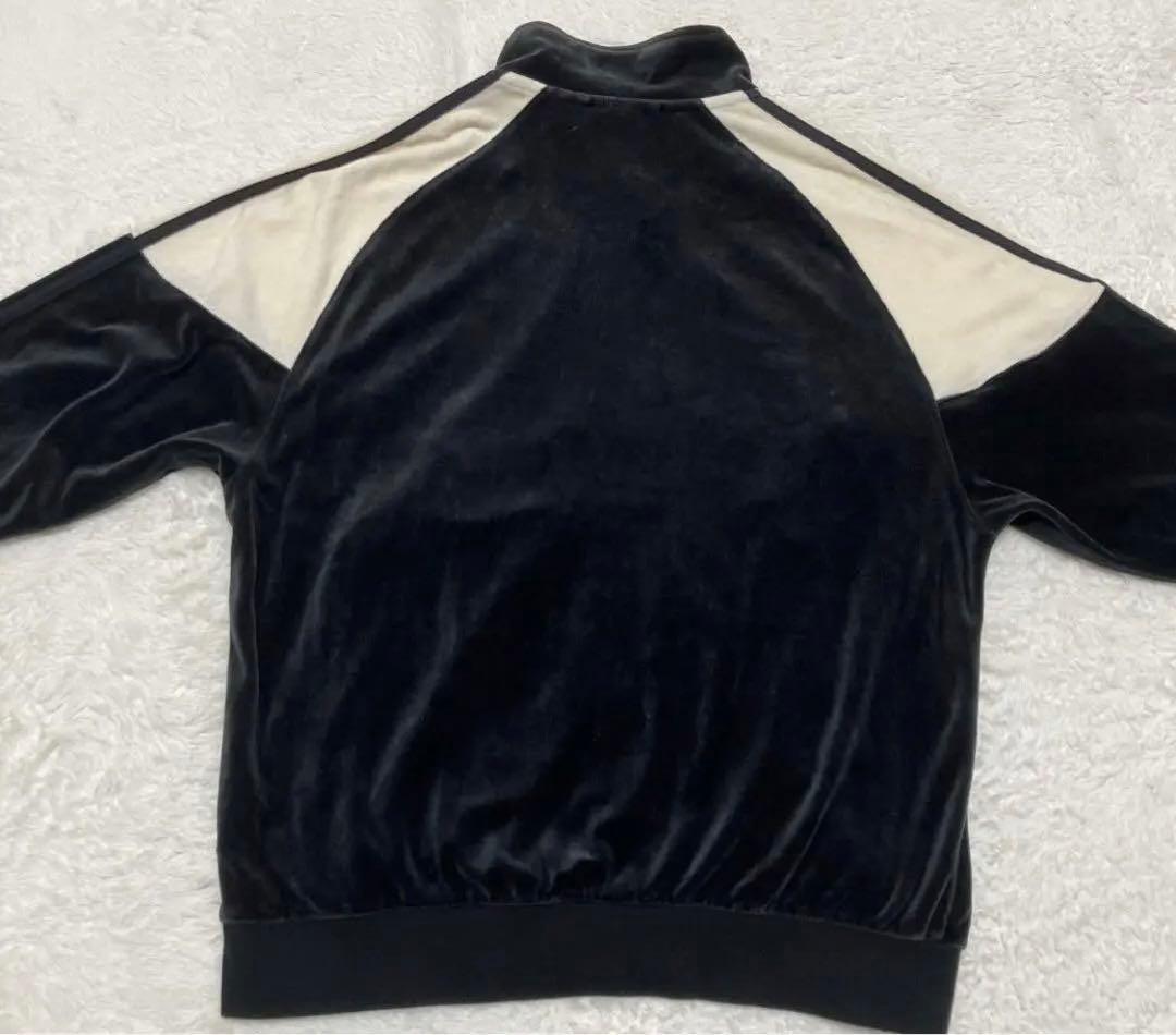 【極希少】アディダス ベロアトラックジャケット　ブラック×オフホワイト