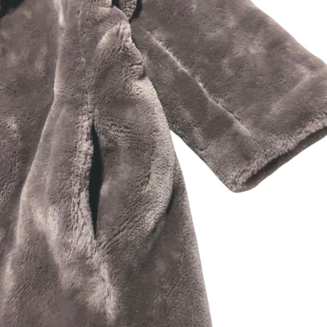 ウィムガゼット ノーカラー　エコファー　コート ボア ジャケット　ショートテディ