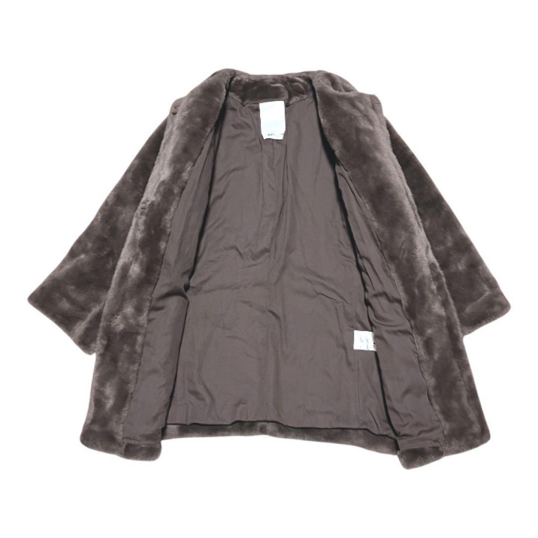 ウィムガゼット ノーカラー　エコファー　コート ボア ジャケット　ショートテディ