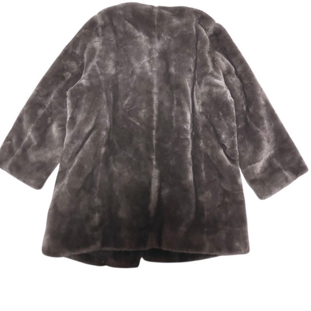 ウィムガゼット ノーカラー　エコファー　コート ボア ジャケット　ショートテディ