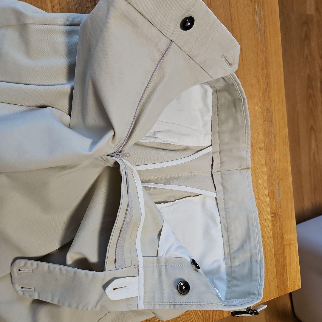 【新品未使用】　PTトリノ秋冬コットンチノスラックスクリーム色S48定価約5万円