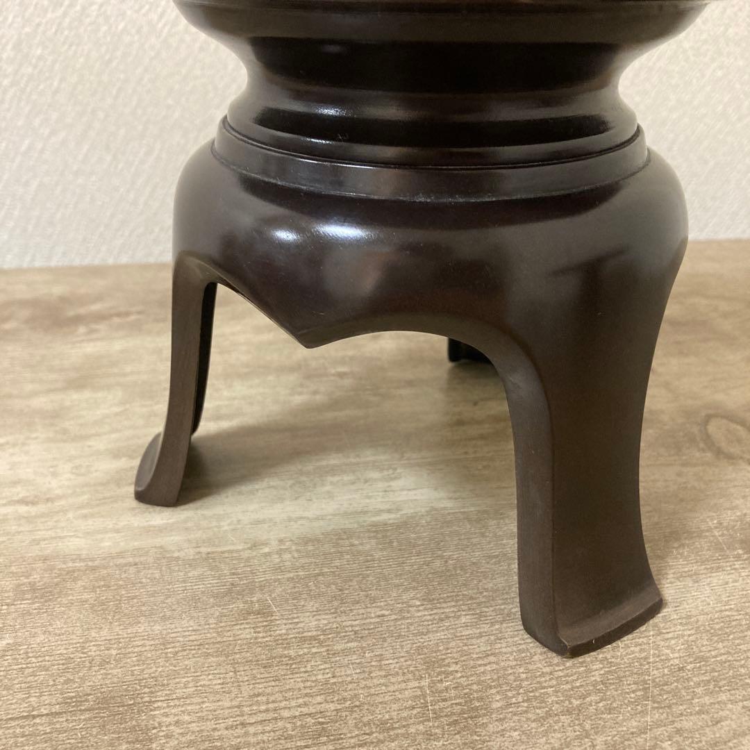 高岡銅器　薄端　中光　花器　茶道具　透かし彫り　ビンテージ〈検 池坊　華道いけ花