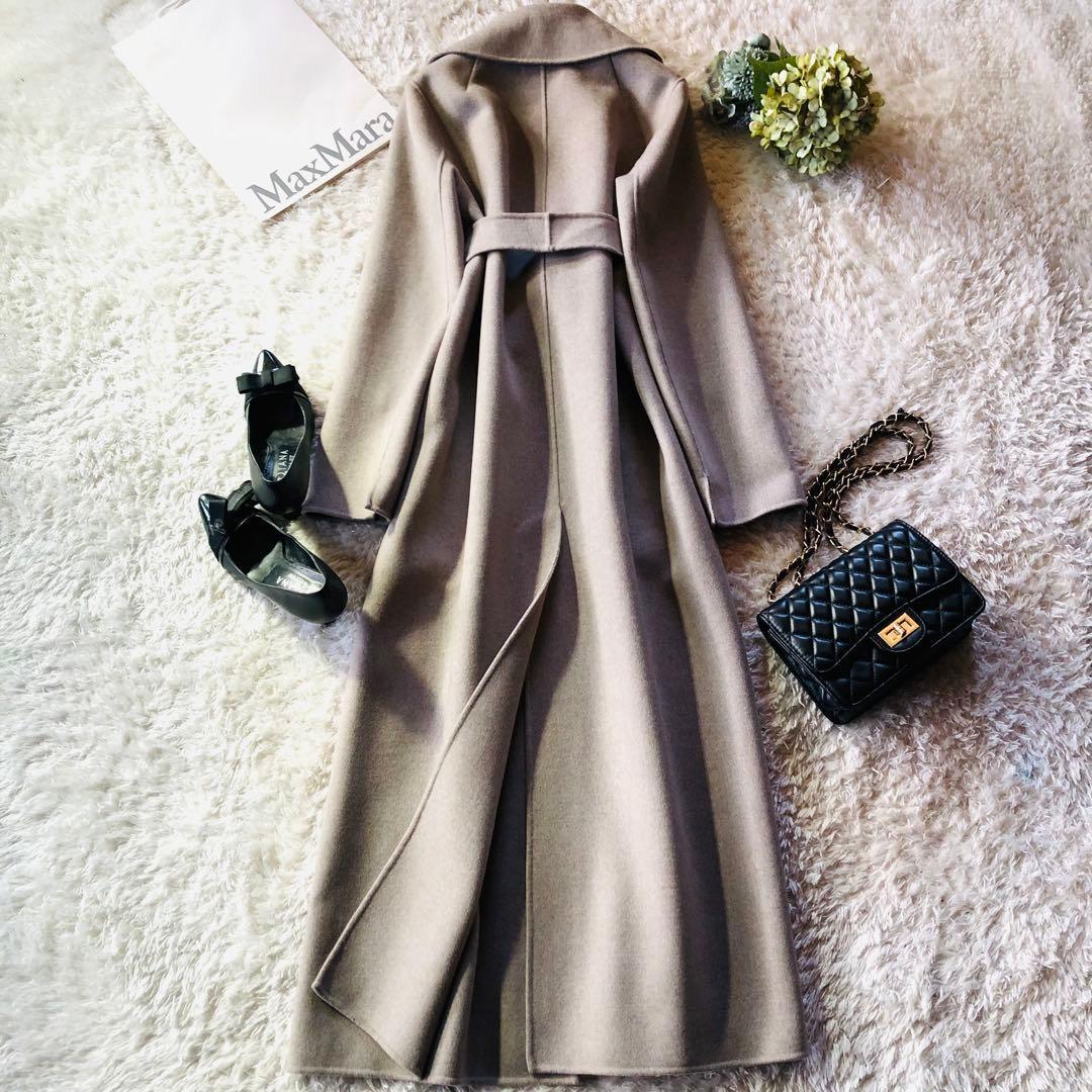 42大きめ✨未使用 現行マックスマーラ コート クチートアマーノグレージュ