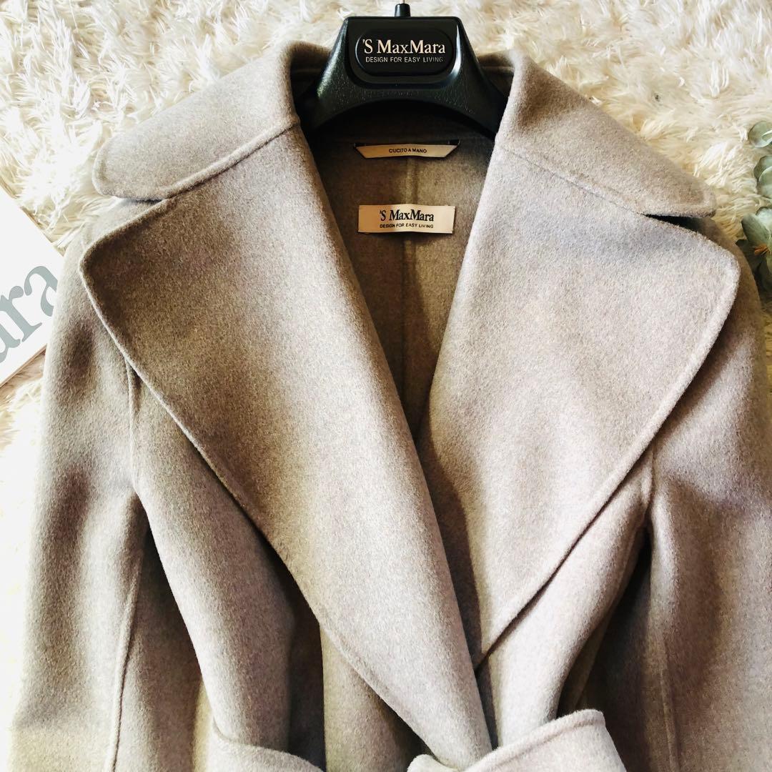42大きめ✨未使用 現行マックスマーラ コート クチートアマーノグレージュ