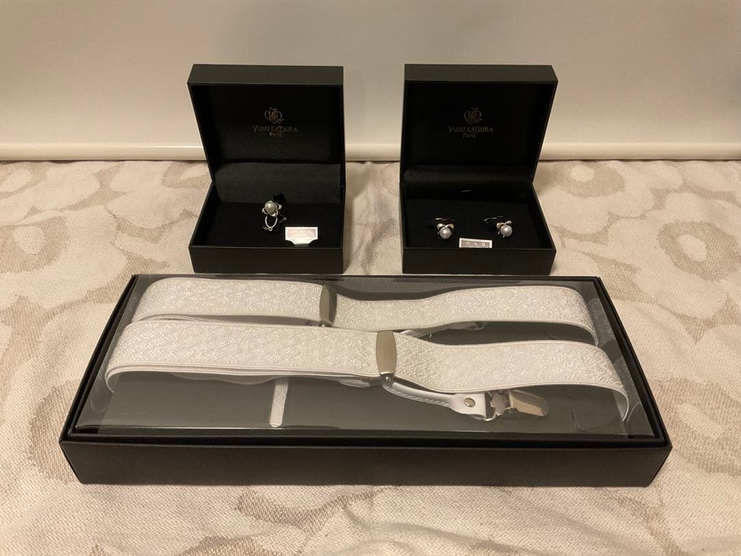 【美品】桂由美 結婚式 カツラユミ カフス　タイピン ベルト　サスペンダー