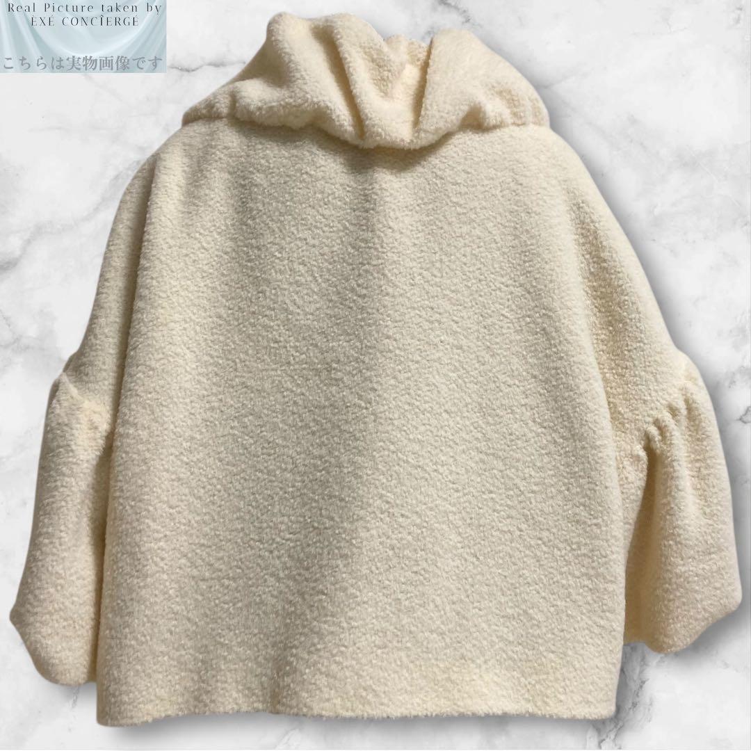 値下げ依頼品 4298 シズカコムロ シャギー ケープボレロショートコート