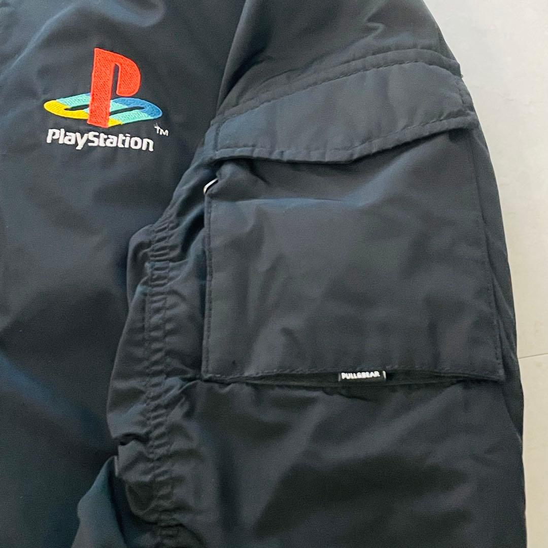 PULL&BEAR プレイステーション　胸元刺繍　 MA-1 ブラック　M