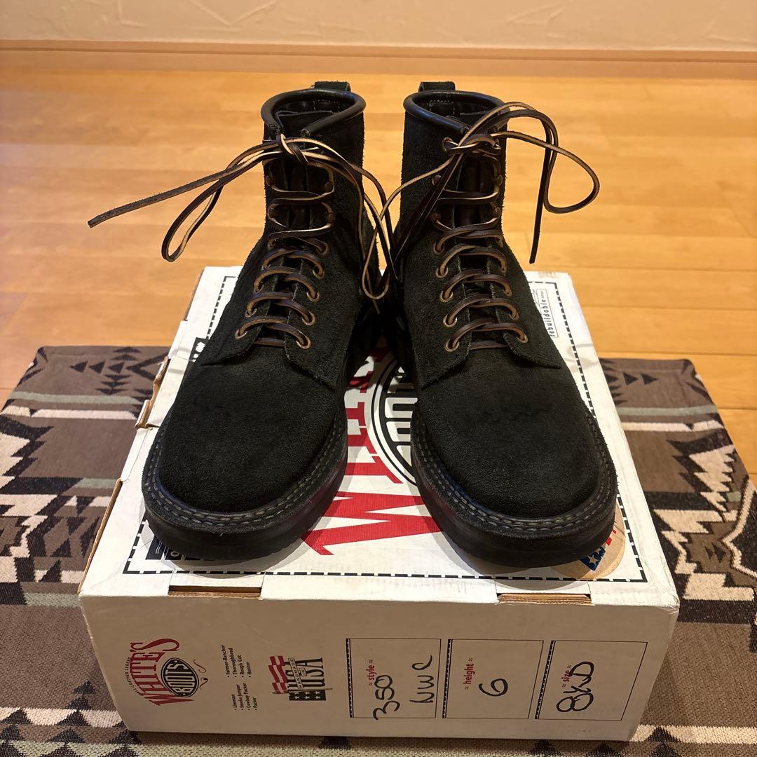 ブラックスエードワークブーツ サイズ9