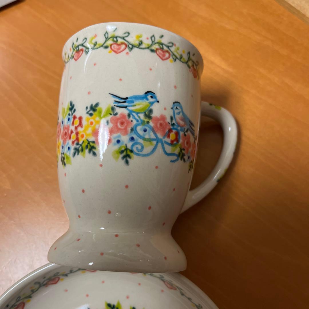 ポーリッシュポタリー VENA マグカップ、ラウンドディッシュ