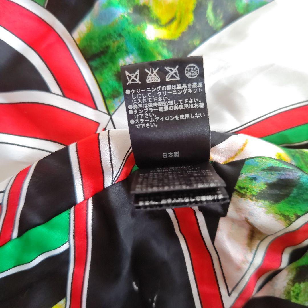 【伊太利屋】イタリヤ　ウール　アルパカ混　ブラック　ロングコート　総柄　Lサイズ