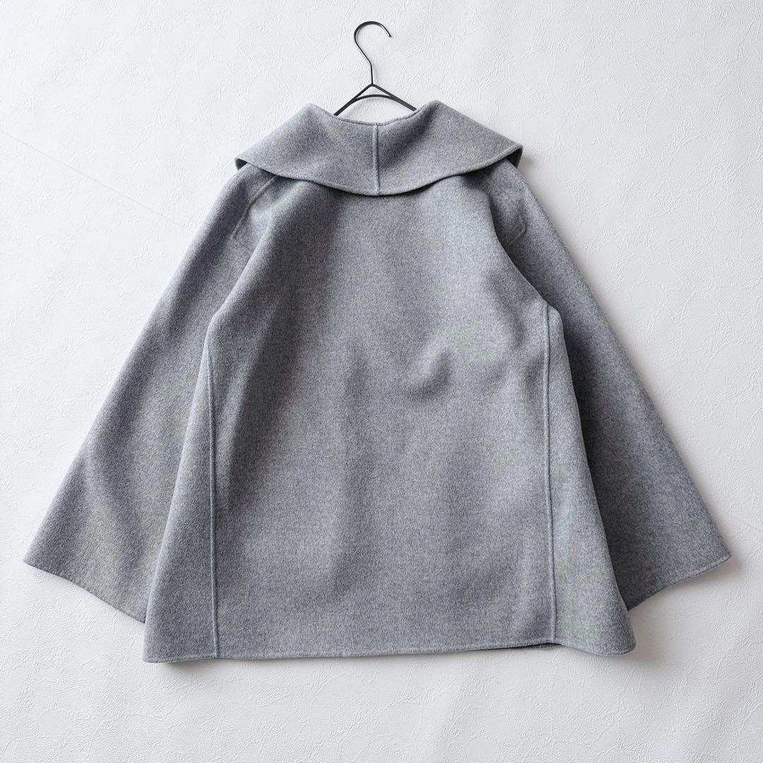 2988Z美品 アンタイトル 24年ショールカラーリバーコート ミドル丈5.5万