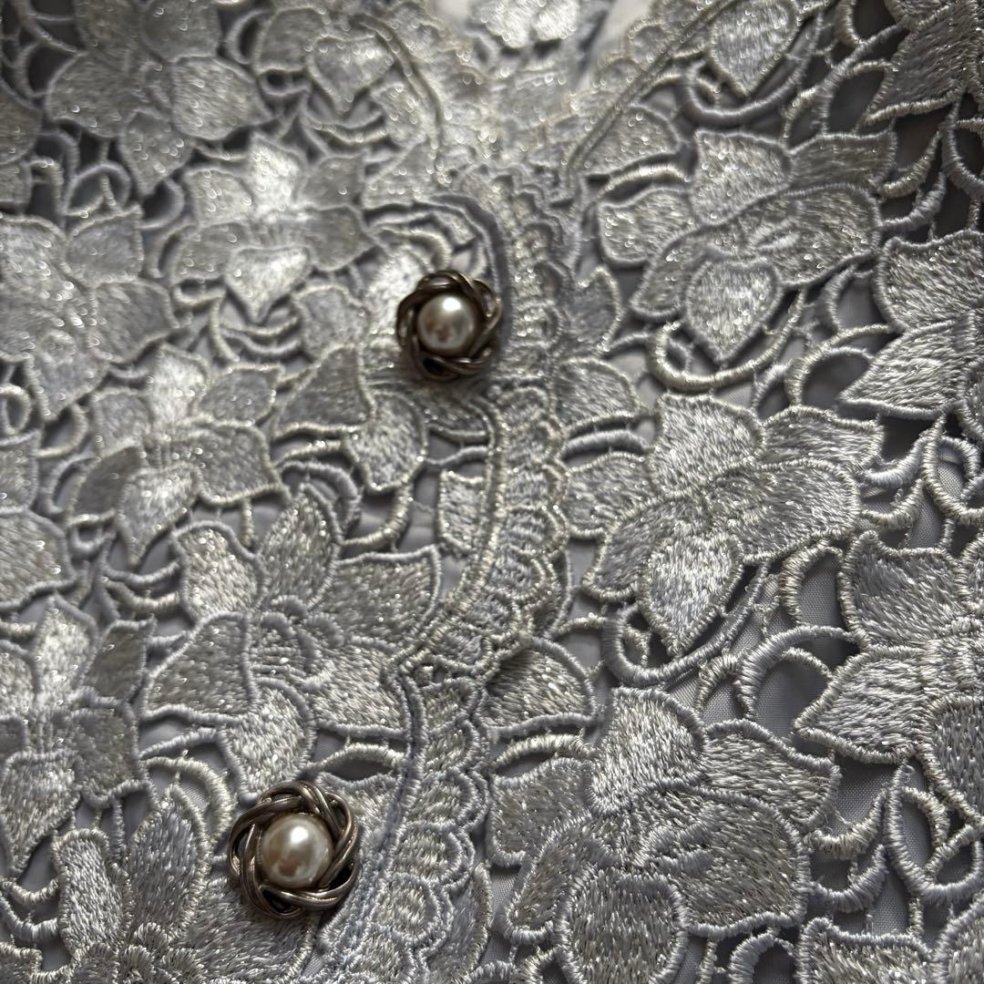 【極美品✨】東京ソワール ソワールドルチェ 総レース ノーカラージャケット高級M