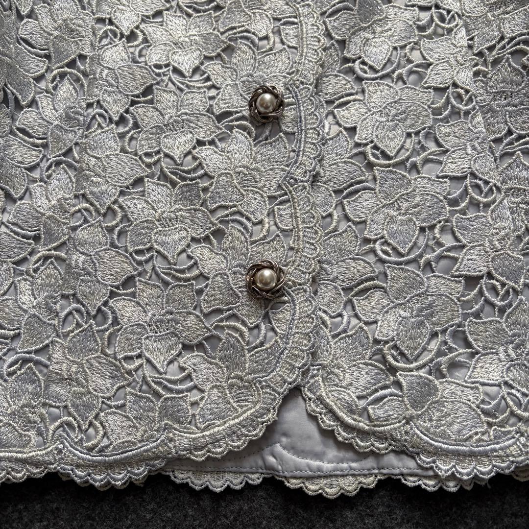 【極美品✨】東京ソワール ソワールドルチェ 総レース ノーカラージャケット高級M