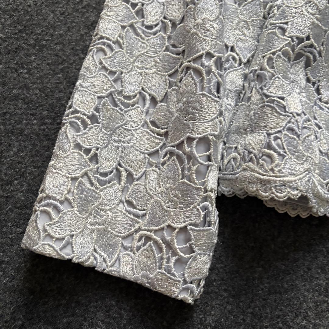 【極美品✨】東京ソワール ソワールドルチェ 総レース ノーカラージャケット高級M