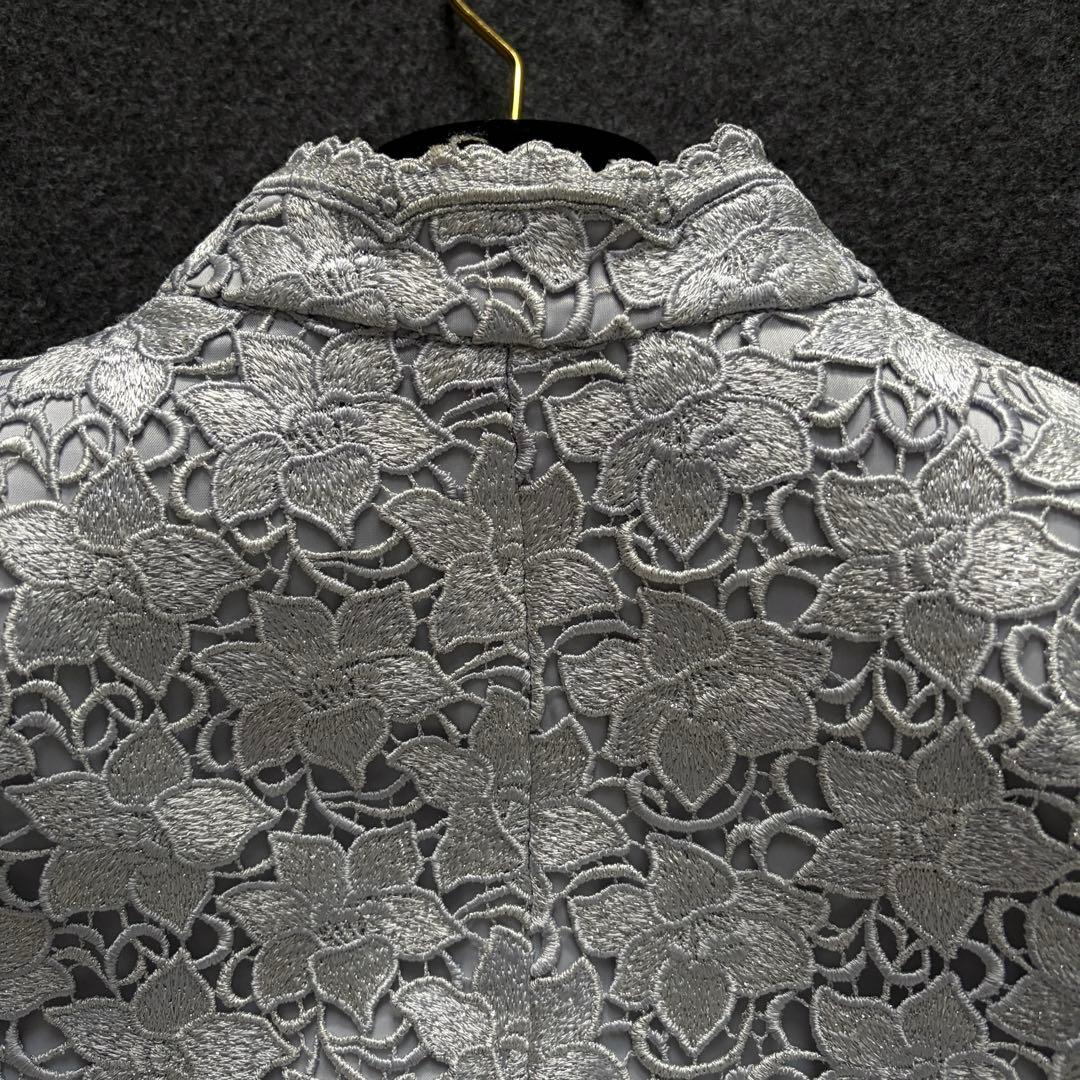 【極美品✨】東京ソワール ソワールドルチェ 総レース ノーカラージャケット高級M