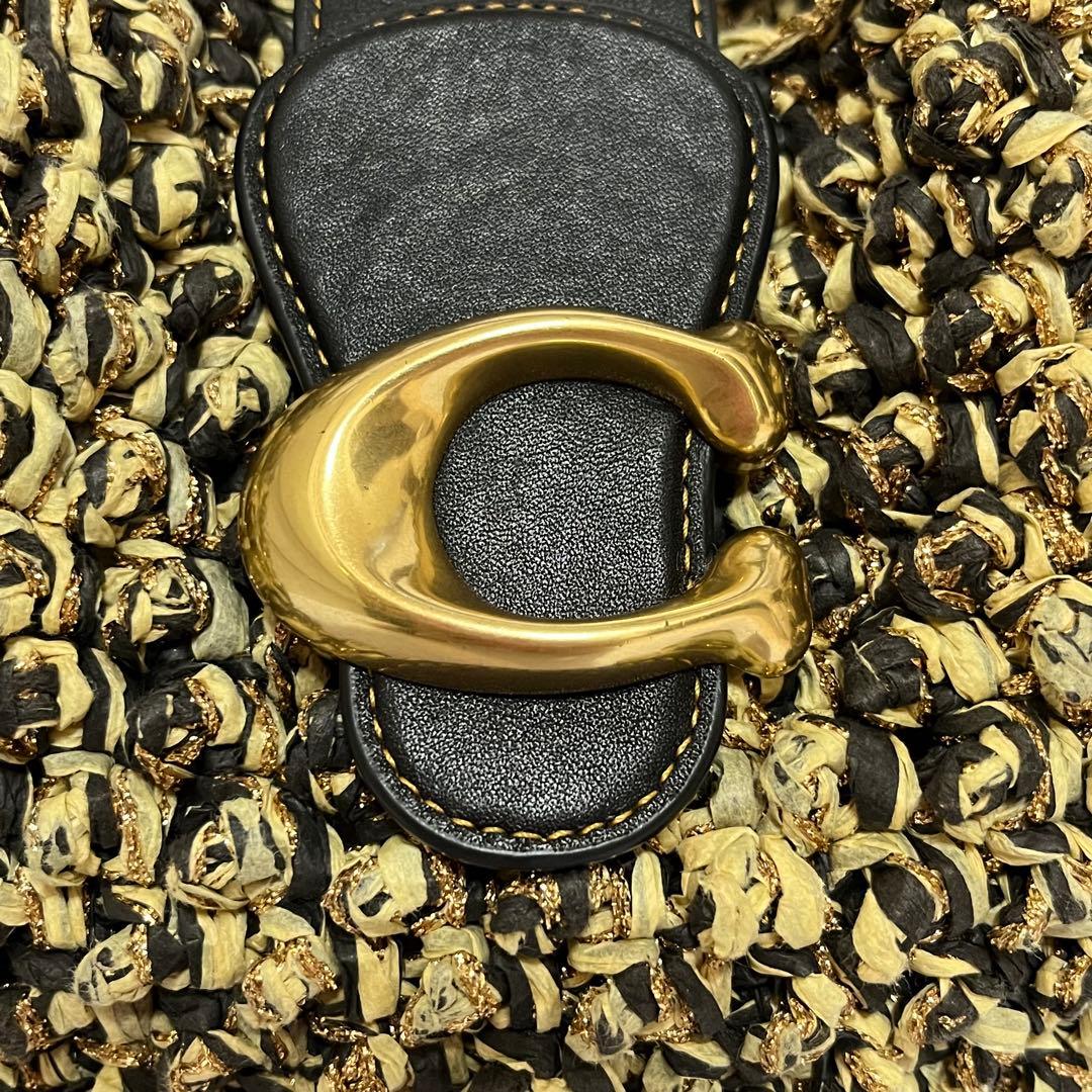 美品【23SS】完売品 COACH コーチ かごバッグ ストロースモールトート